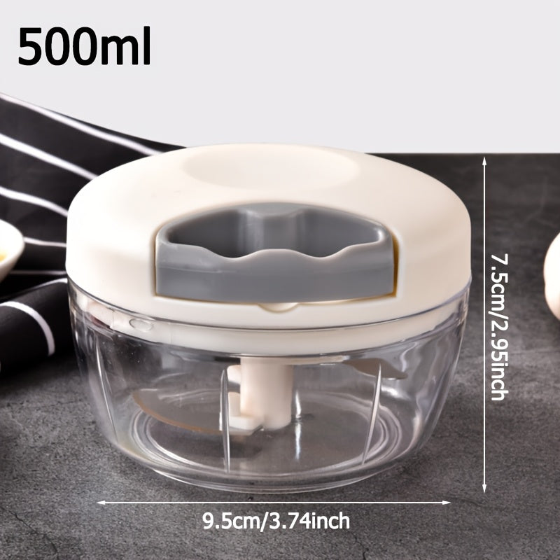 Manual Garlic Press and Vegetable Chopper - Compact, Multiuse, Easy Clean