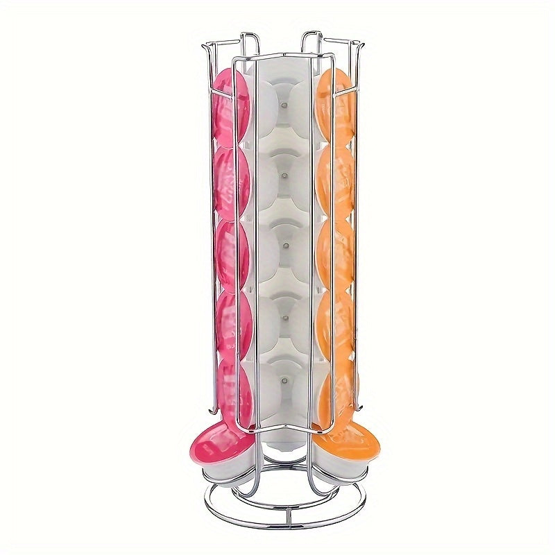 Coffee Capsule Holder Stainless Steel Vertical Storage Rack Multi-Row Space Saver