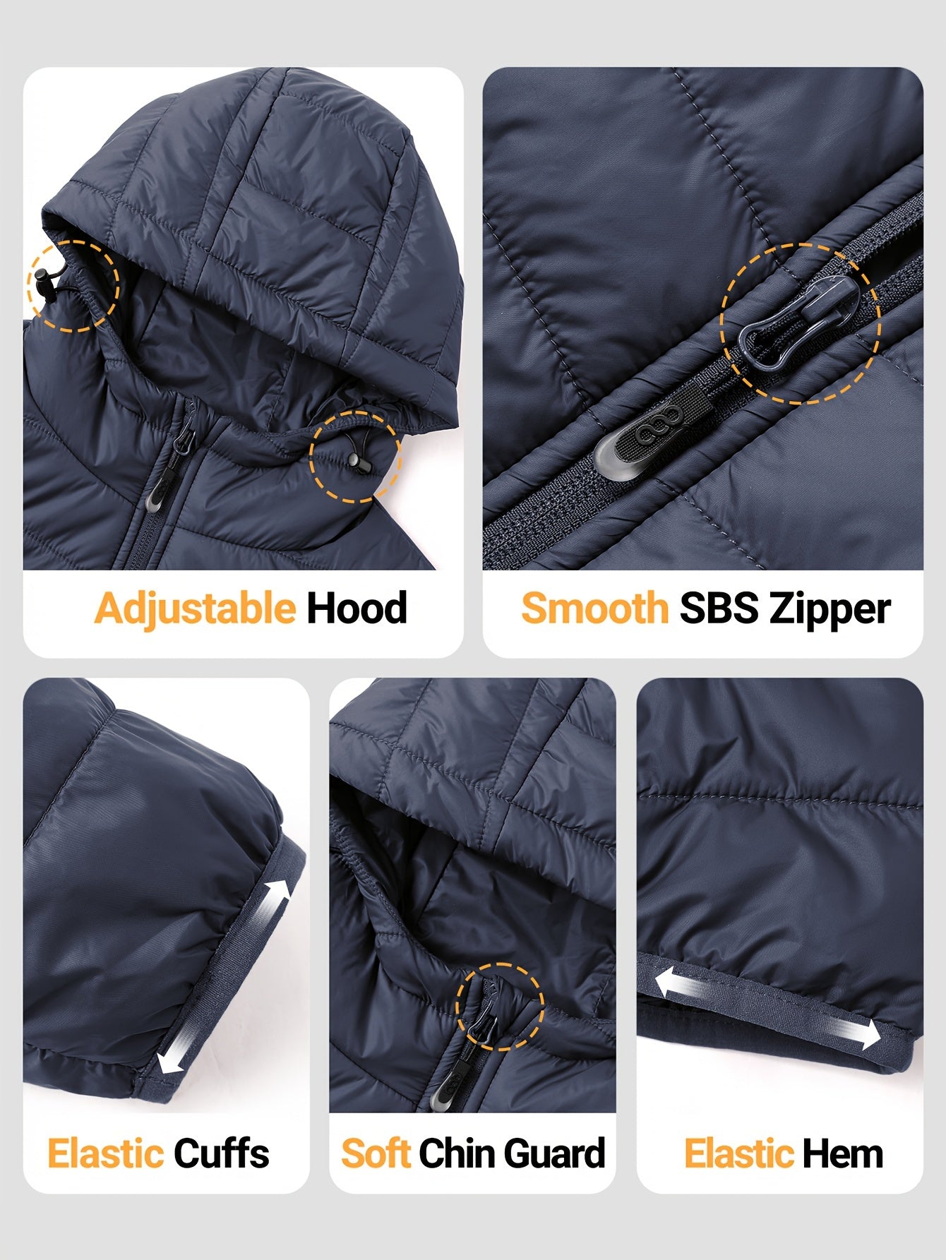 Women's Packable Quilted Puffer Jacket with Hood Waterproof Insulated Teal Blue