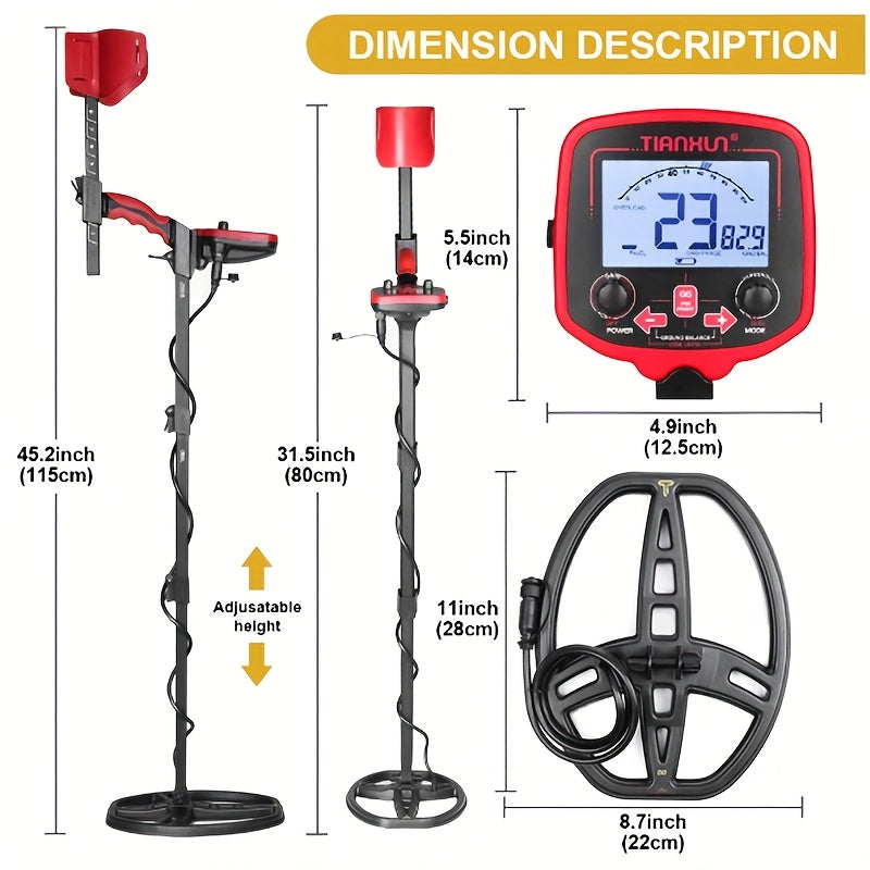 Metal Detector for Treasure Hunting Professional Metal Detection Deep Up to 3.5 Meters Battery Not Included