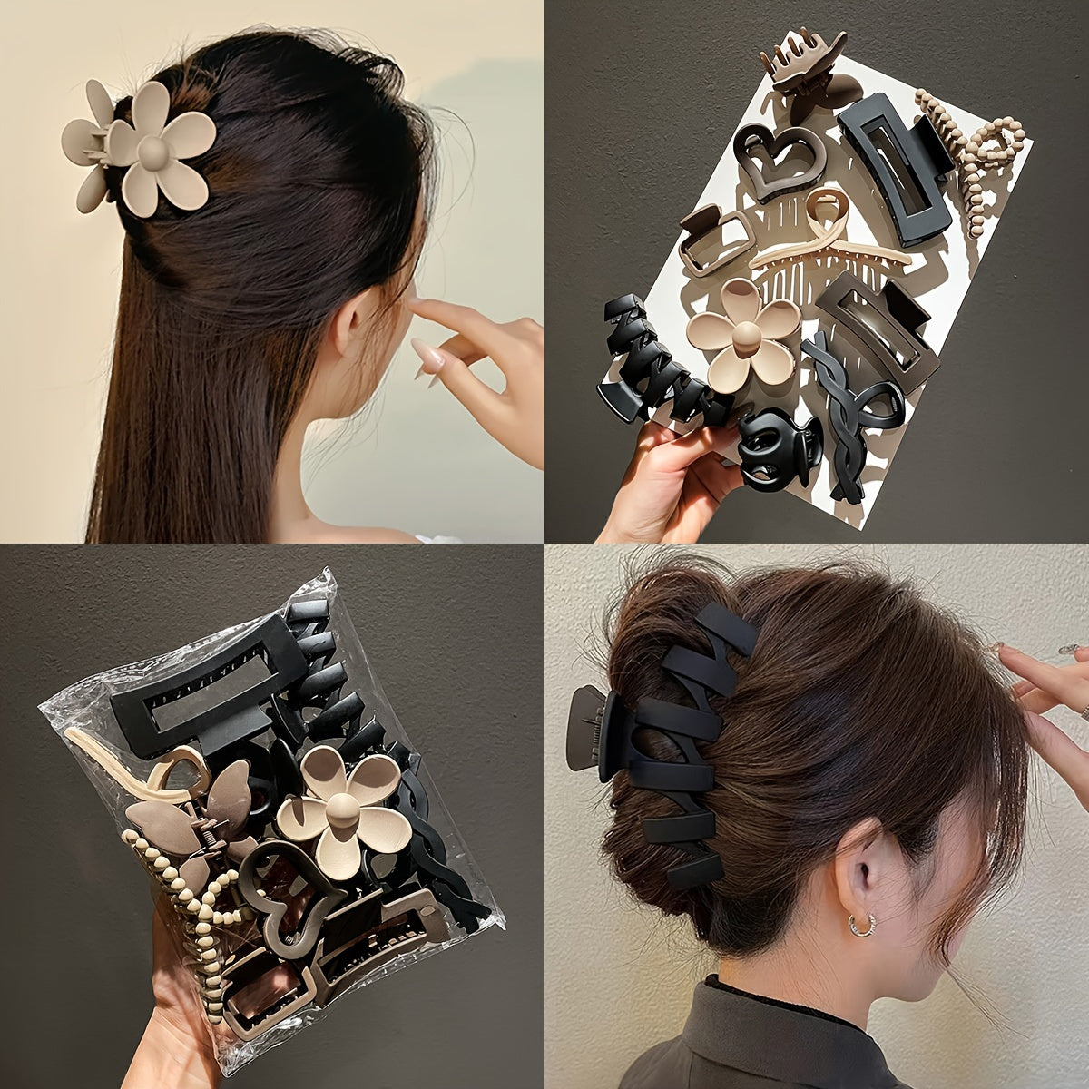 Women's Hair Claw Set 10/11pcs Versatile Bun Hair Clips for Stylish Updos