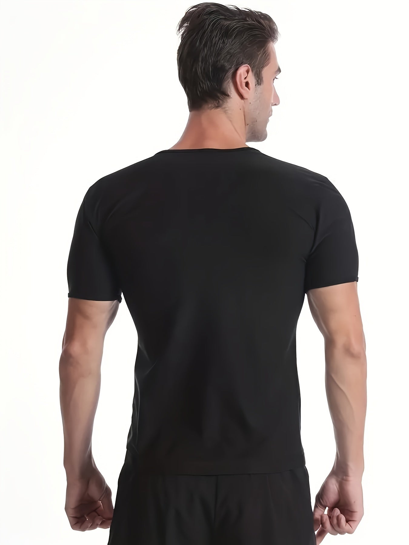 Camisa deportiva de manga corta para hombres, transpirable y para entrenamiento de fitness
