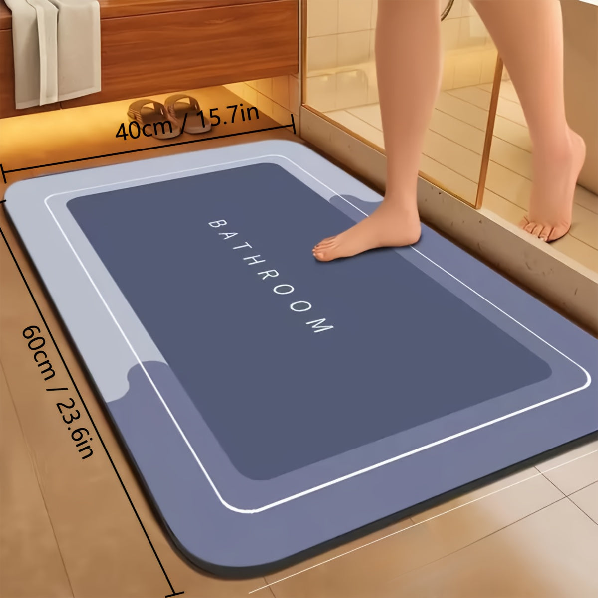 Fast-Drying Diatomaceous Earth Bath Mat Anti-Slip Microfiber Rectangle Rug