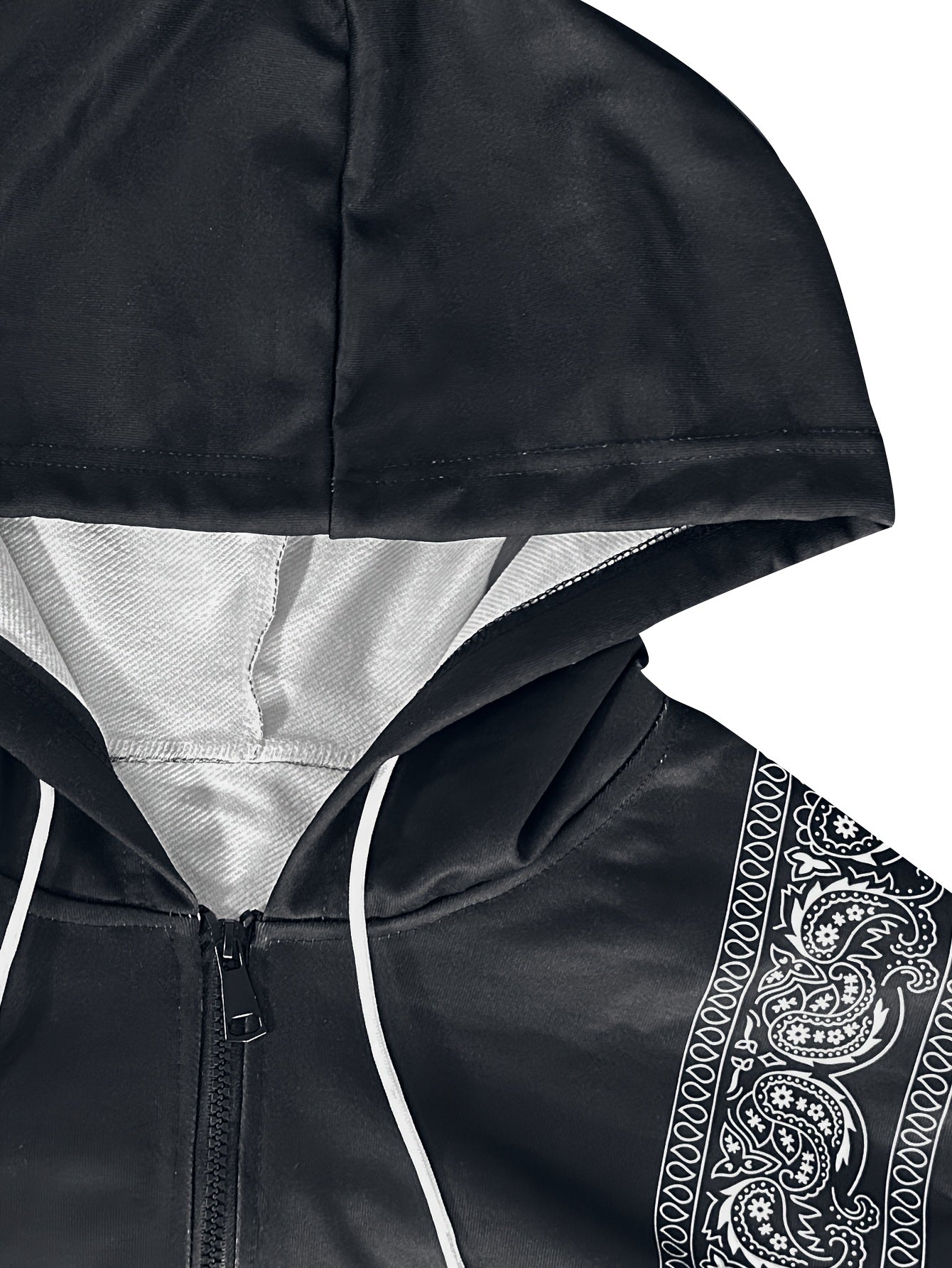 Chaqueta casual con capucha para hombre de talla grande, de poliéster, tela de punto, patrón impreso, ajuste regular