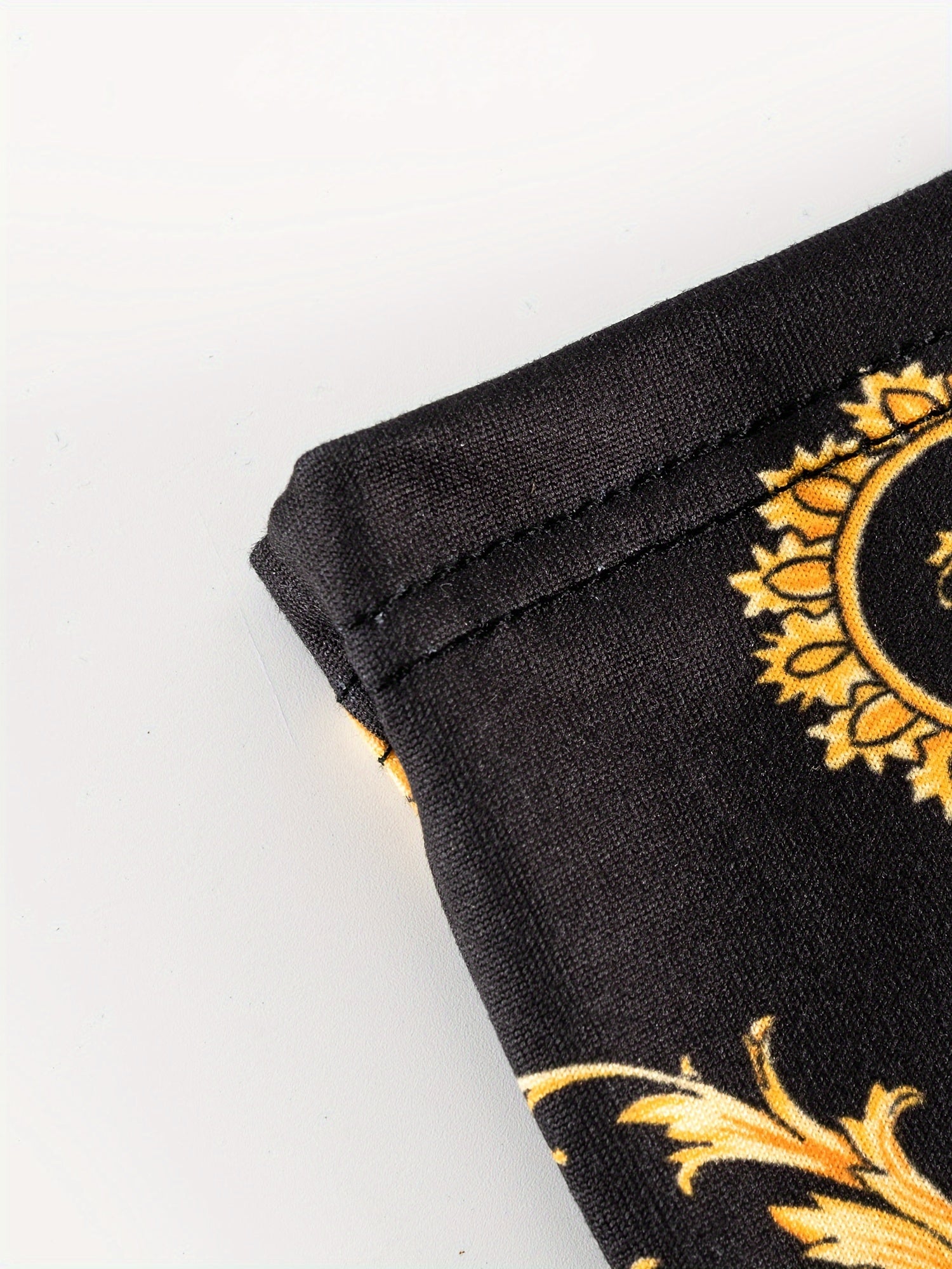 Men's Boxer Briefs 5 Pack Geometric Pattern Breathable Polyester Stretch Black Gold