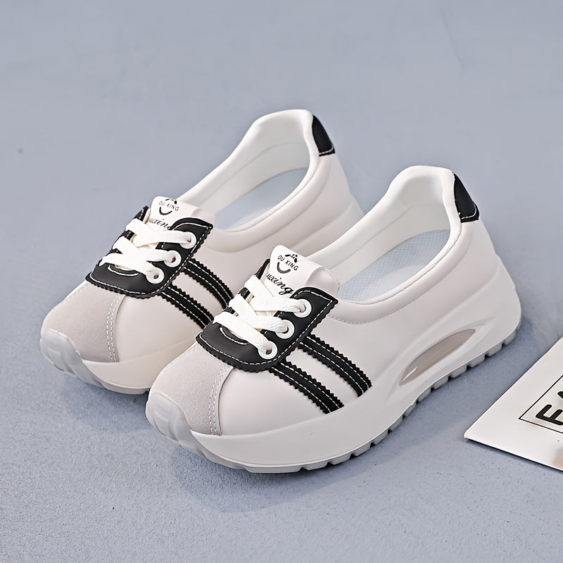 Women's Casual Low Top Sneakers Fabric Inner All-Season White