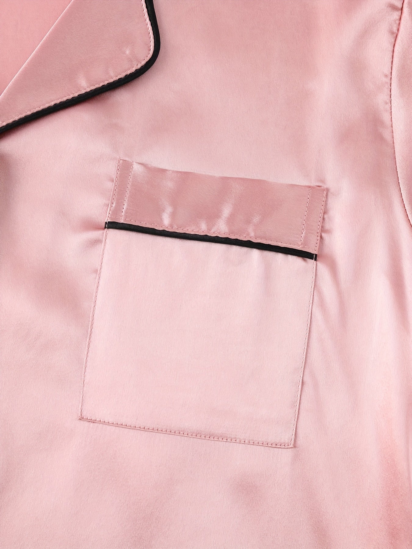 Conjunto de pijama de satén para mujer, camiseta de manga corta y pantalones cortos de color sólido