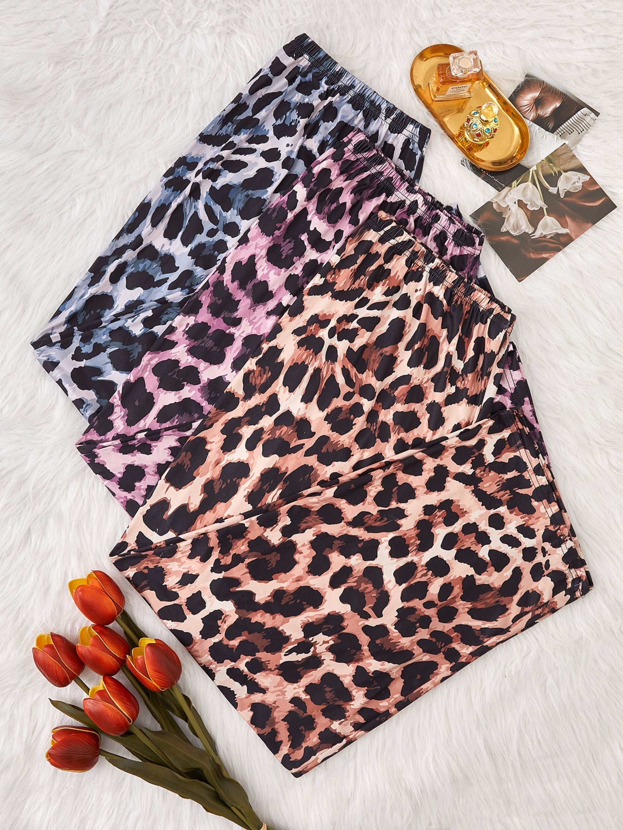 Women’s Boho Lounge Pants Plus Size Elephant and Argyle Print Sleepwear