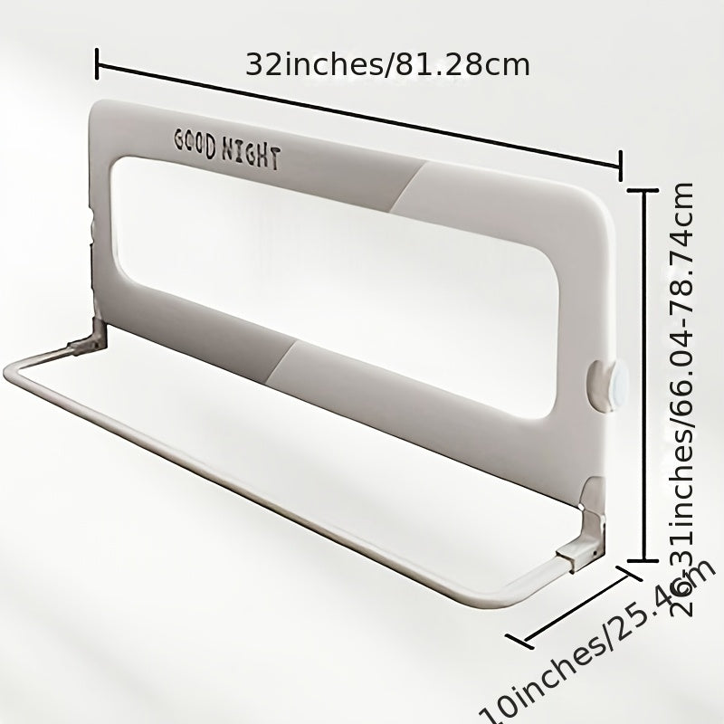 Adjustable Foldable Bed Rail Guard for Co-Sleeping with Safety Bumper Twin to Queen Size Grey White
