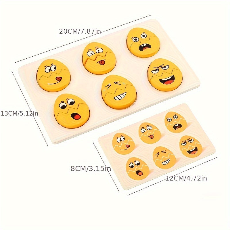 Wooden Puzzle Game for Children Promotes Emotional Expression Focus Training for Boys and Girls