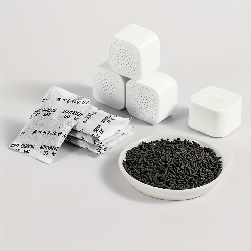 Pack de 3 ambientadores para frigorífico con carbón activado, eliminadores de olores, color blanco y púrpura