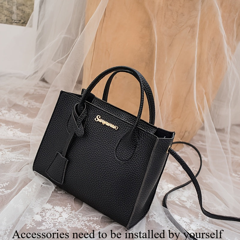 Ladies Handbags Zipper Closure PU Lychee Pattern Small Crossbody Bag for Women