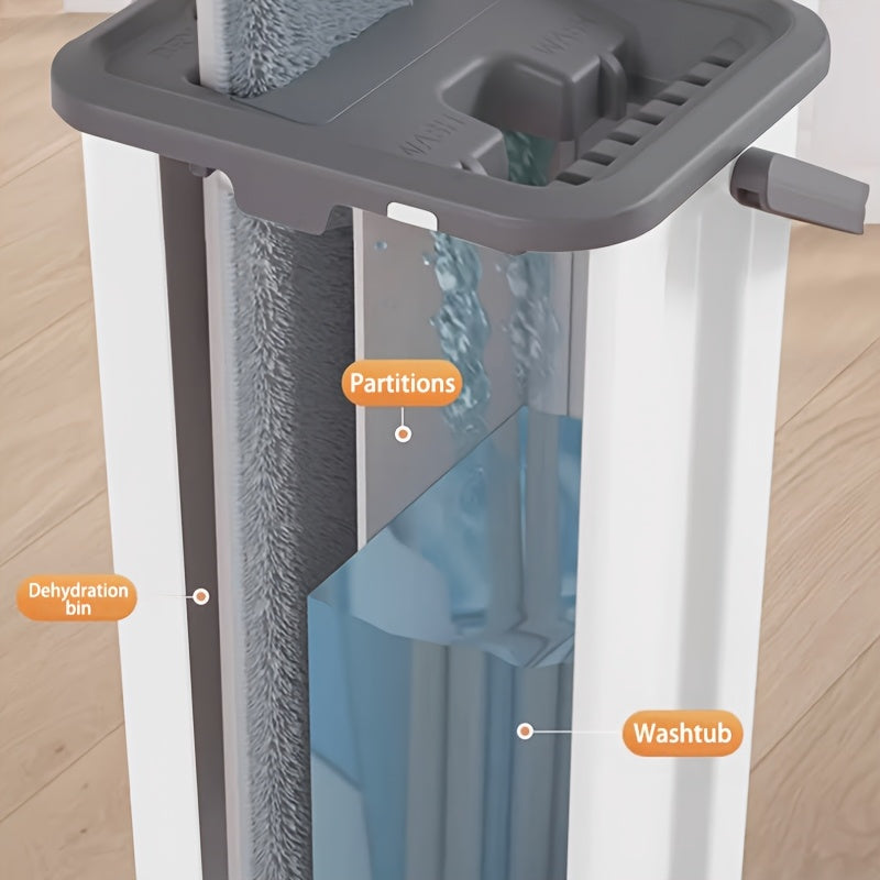 Yassi pol uchun mop va qopqoq to'plami, mikrotozalash mato bilan nam va quruq tozalash uchun
