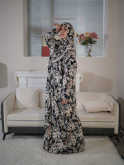 Women's Rayon Hooded Robe with Floral Print, Loose Fit, Lightweight