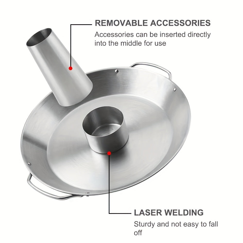 Stainless Steel Chicken Roaster Rack with Dual Handles Vertical BBQ Stand for Outdoor and Kitchen Use