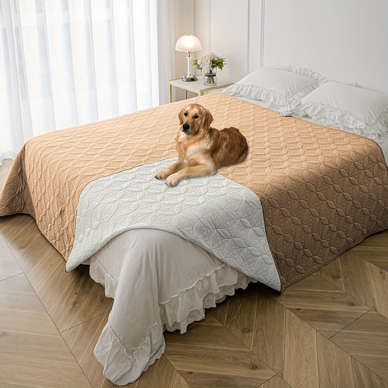Waterproof Dog Bed Cover Non-Slip Stain-Resistant Furniture Sofa Protector for Small to Medium Dogs