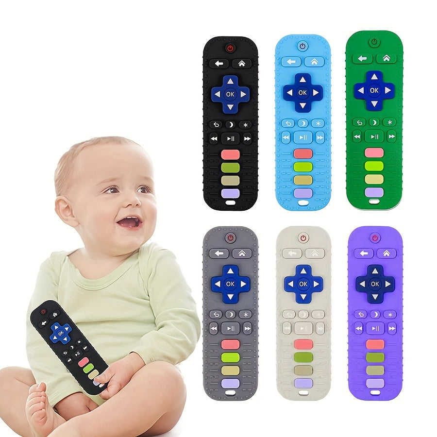 Baby Teether Silicone Remote Control Shape BPA-Free Multi-Color for Ages 0-3