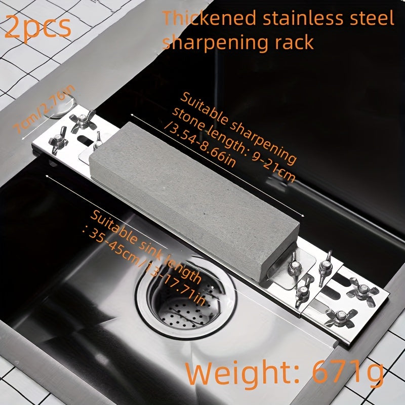 Moslashuvchan zanglamaydigan po'latdan yasalgan oshxona pichog'ini qattiqlash uchun rack, 2 ta, sinkga o'rnatiladi, sirpanmaydigan