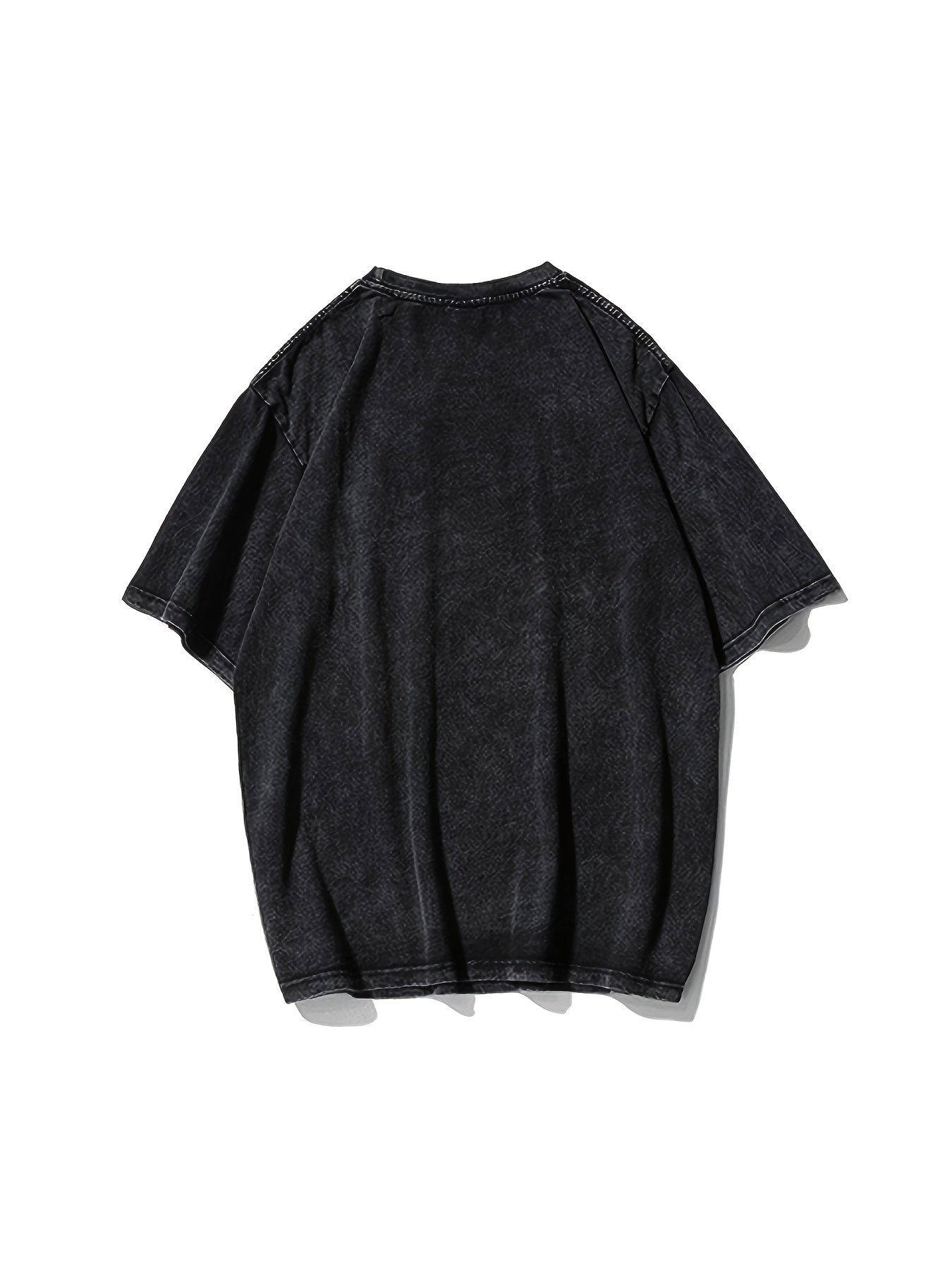 230g Washed Cotton Distressed Short Sleeve T-Shirt Large Size