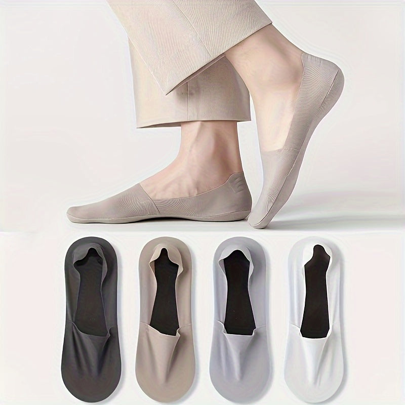 4 Pairs of Breathable Silicone Boat Socks for Summer Sweat-Absorbing Non-Slip