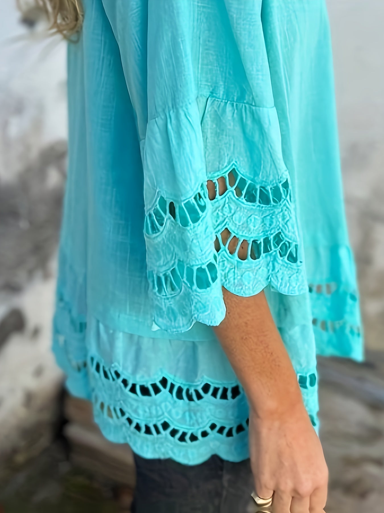 Women’s Short Sleeve Ruffle Shirt Cotton Casual Summer Top