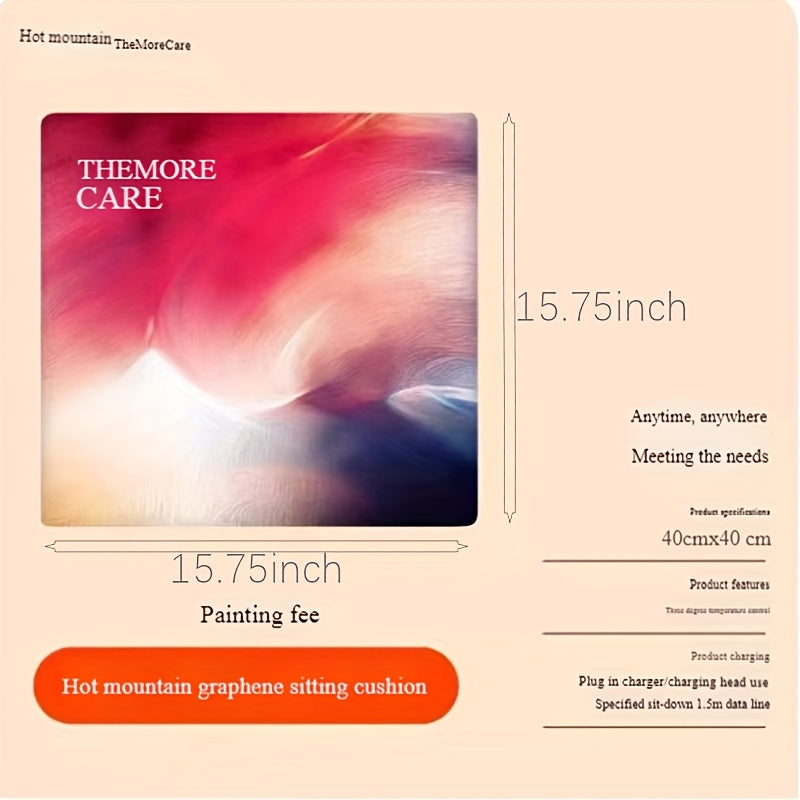 Складная нагревающаяся подушка из графена, серая Oxford, портативная для путешествий, офиса, на открытом воздухе