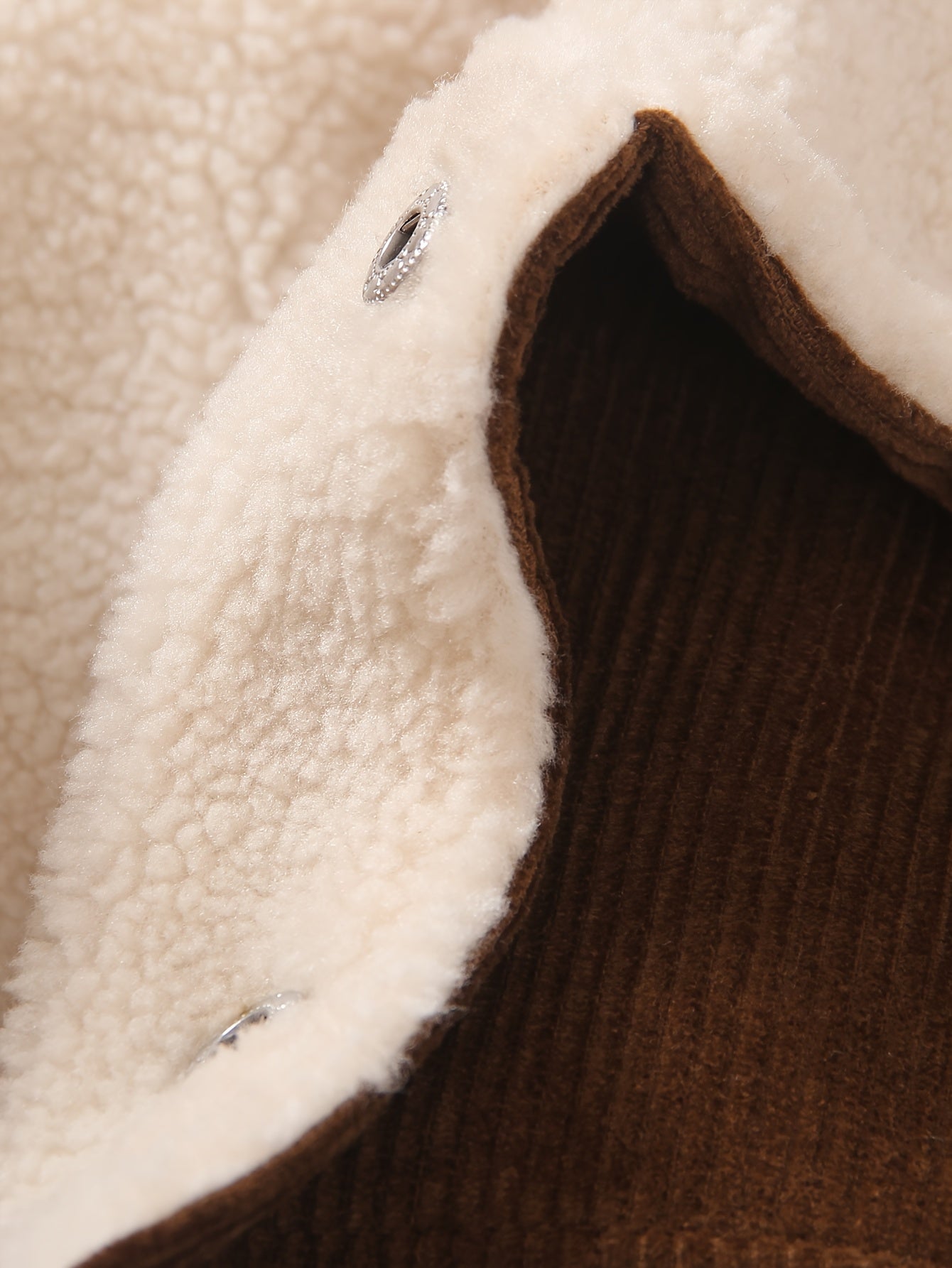 Baby Boy Corduroy Jacket with Fuzzy Lining, Button Front, Turndown Collar for Fall Winter Outdoor