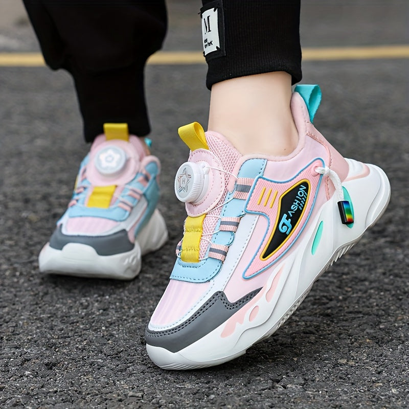 Girls Fleece-Lined Sports Sneakers for Fall Winter Casual Microfiber Synthetic Leather