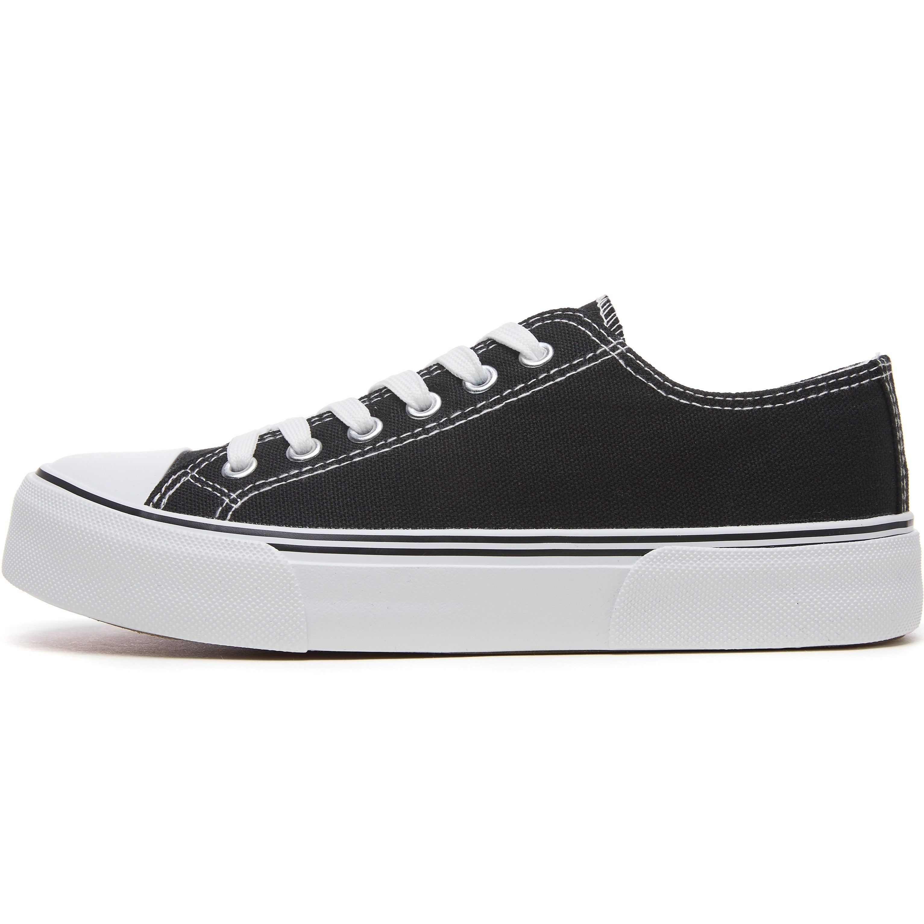 Women's Canvas Sneakers Low Top Solid Color Casual Lightweight Rubber Sole