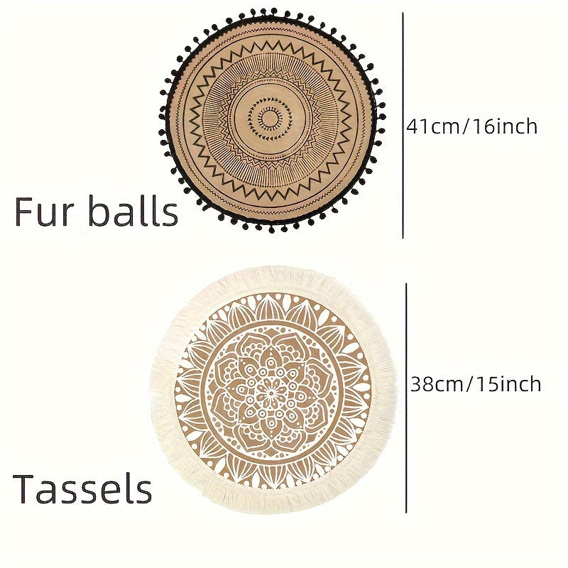 Natural Jute Woven Placemats Bohemian Style for Home Dining and Parties