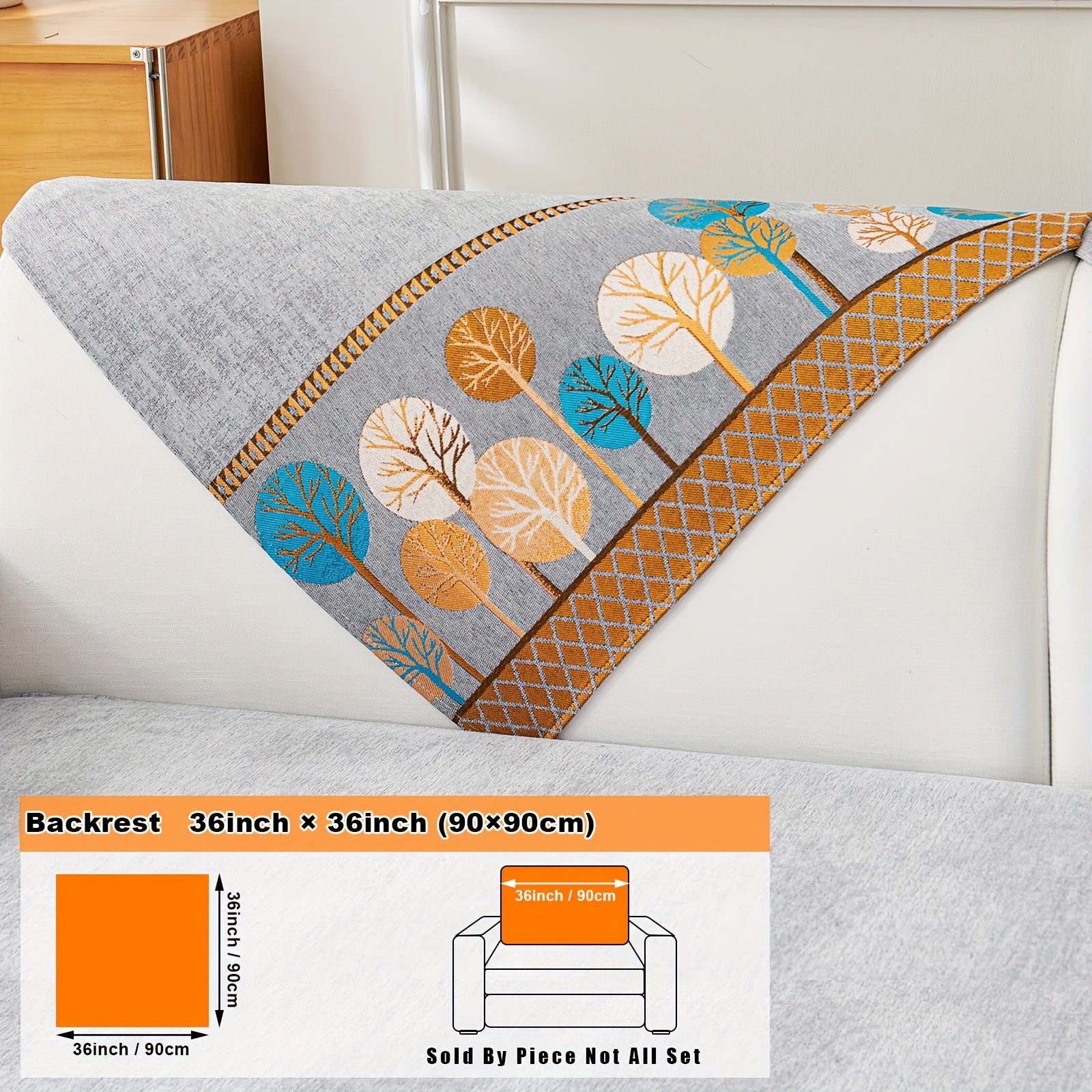 Bohemian Moonlit Trees Sofa Cover for Single to Quadruple Seaters Pet-Friendly Machine Washable Viscose