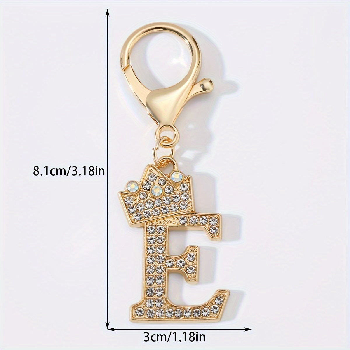 Men's Zinc Alloy Keychain with Artificial Diamond Crown and Letter Charms