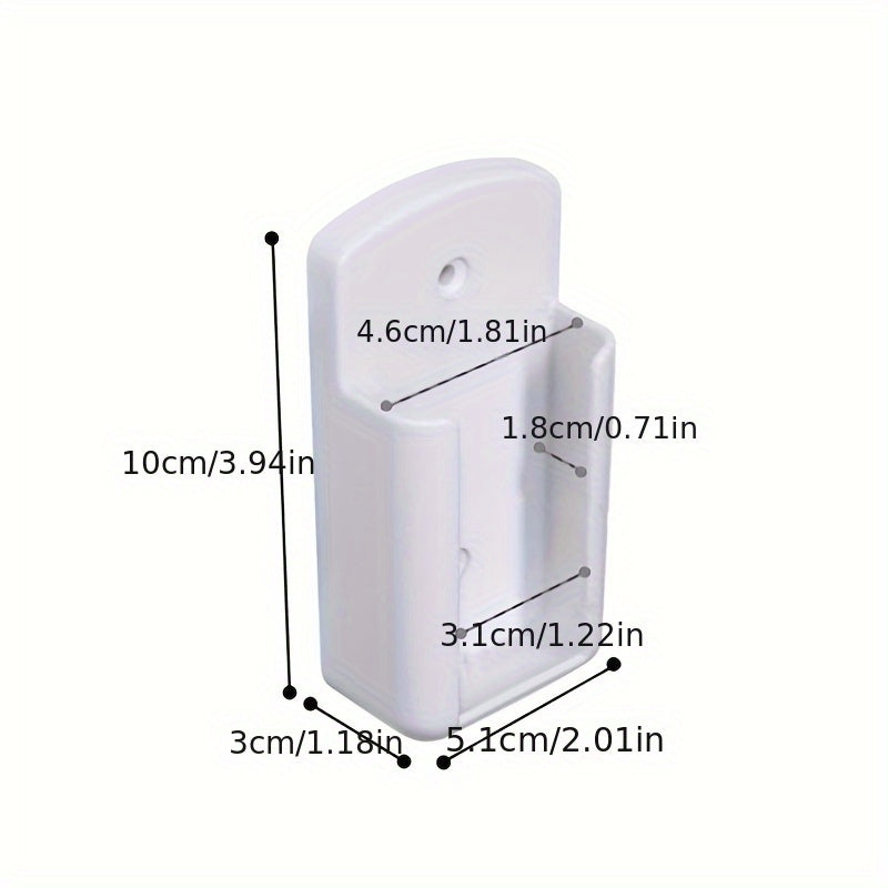 Белый настенный держатель для универсального пульта кондиционера, без необходимости сверления, с отсеком для хранения телефонов, зарядных устройств и канцелярских принадлежностей.