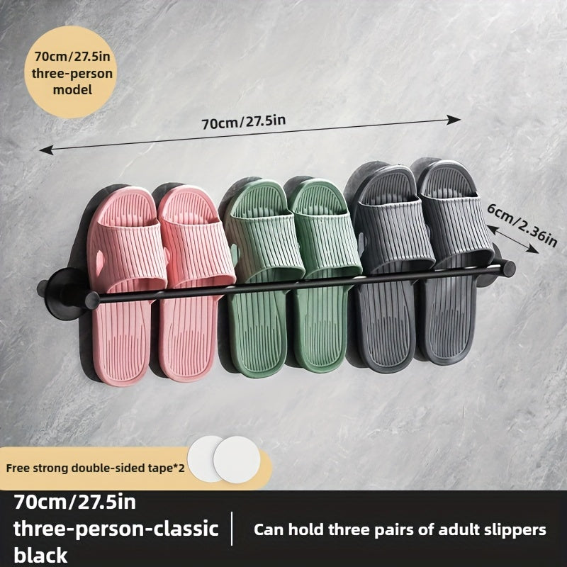 Wall-Mounted Slipper Rack Holds 1 Pair Shoes Towels Waterproof Plastic