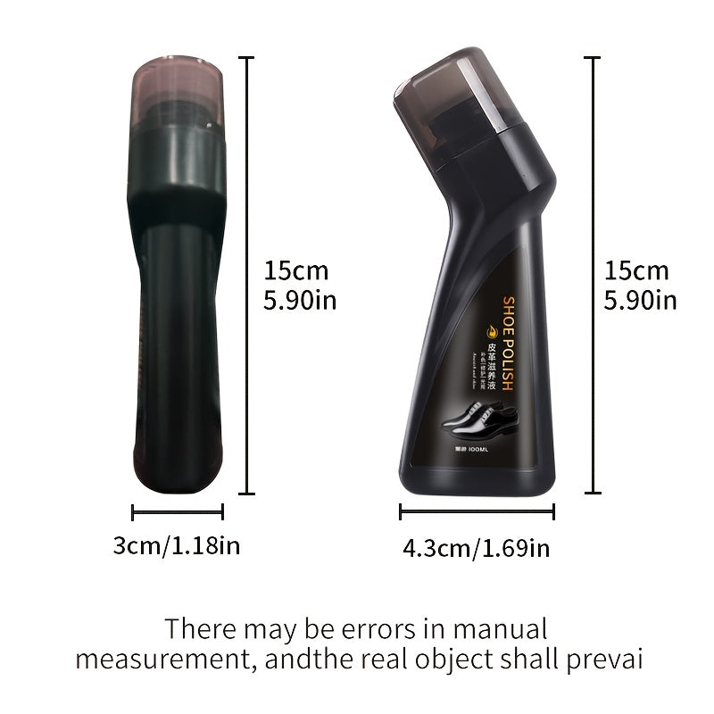 Waterproof Liquid Shoe Polish for PU Leather - Black, Brown, Colorless