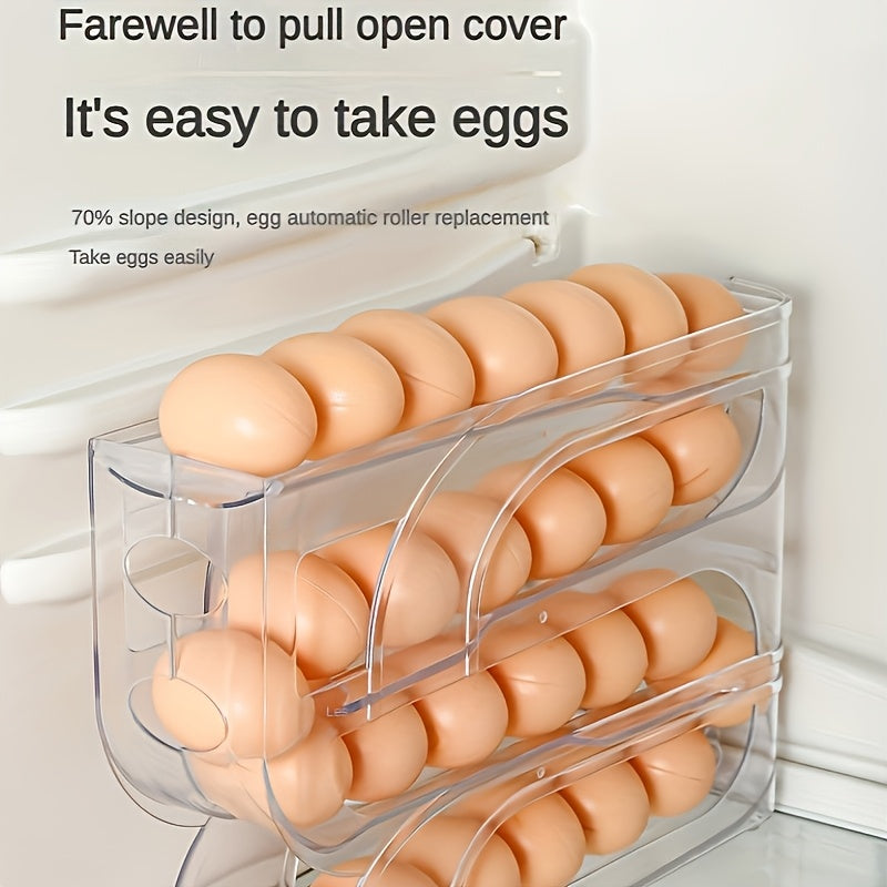 Soporte para huevos para la puerta lateral del refrigerador, caja de almacenamiento de huevos de plástico, ahorro de espacio