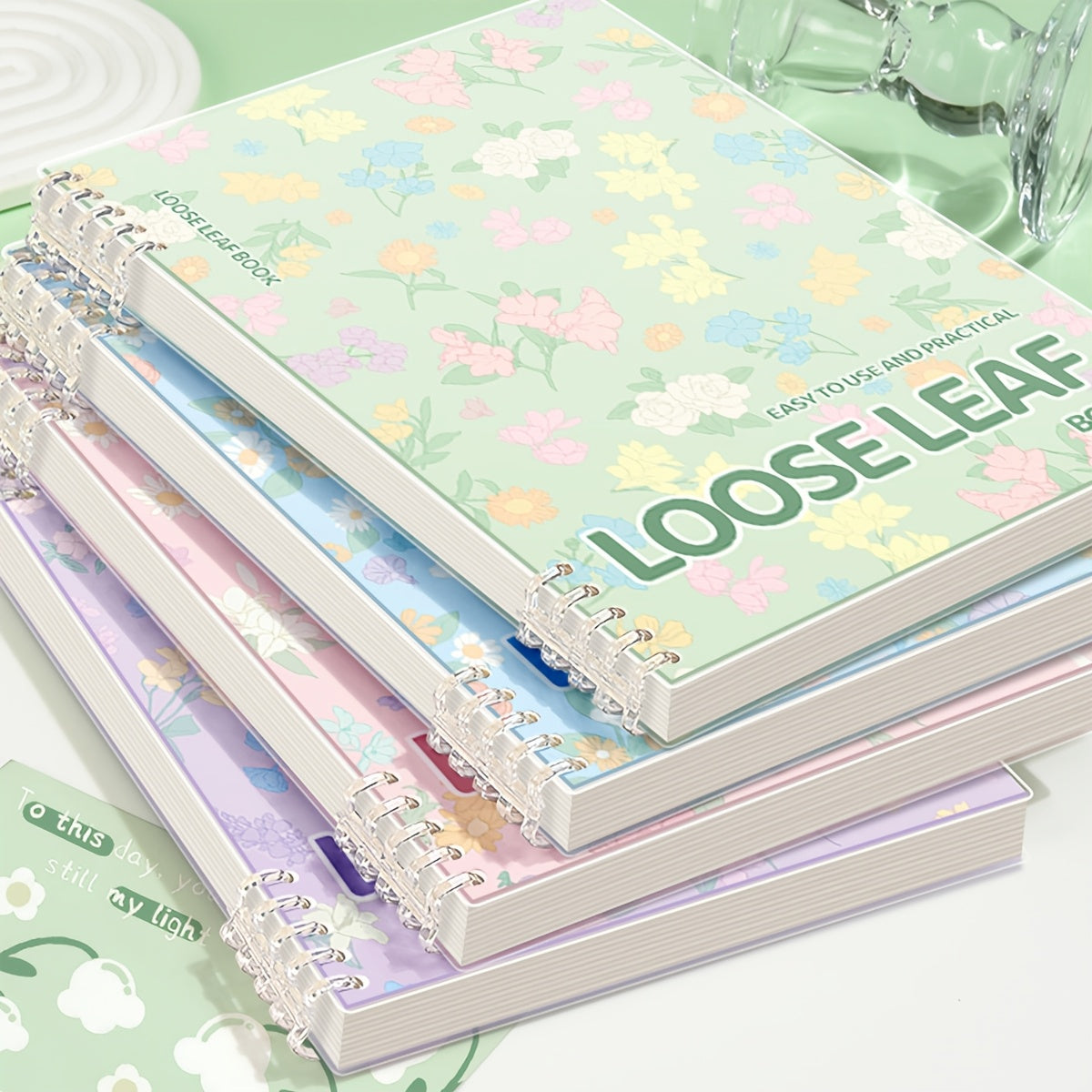 60 sahifali kundalik o'qish va ofis jihozlari uchun Vintage Floral A5/B5 jurnal.