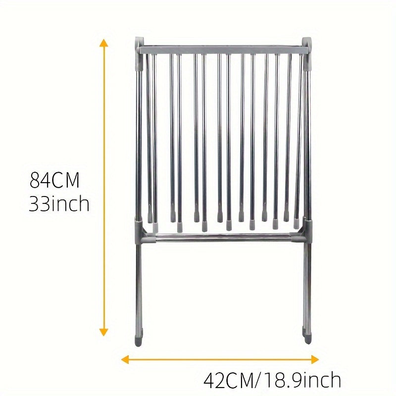 Foldable Stainless Steel Clothes Drying Rack for Indoor Outdoor Use