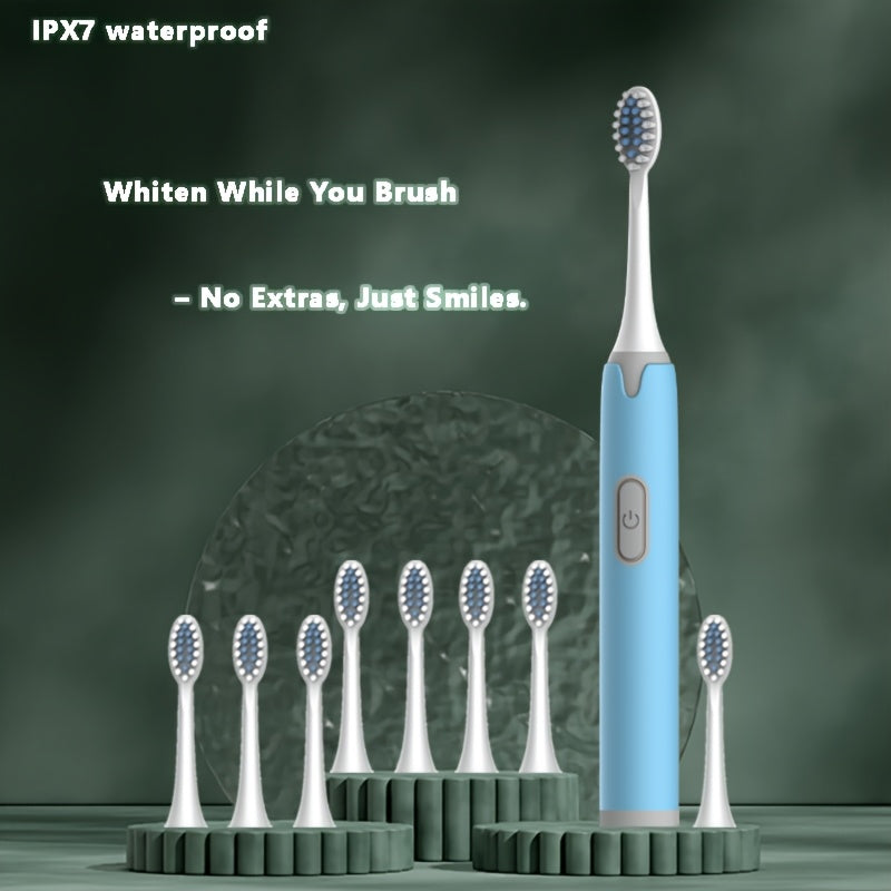Electric Toothbrush With Soft Replaceable Heads Waterproof USB Rechargeable For Sensitive Gums