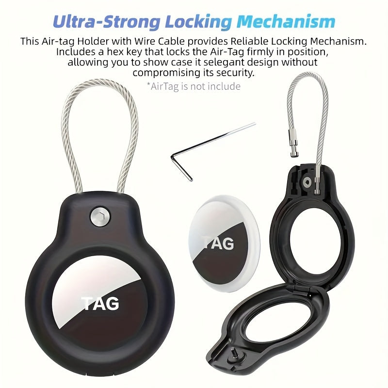 2 piezas de fundas protectoras de acero inoxidable para AirTag, llavero antirrobo, etiqueta de equipaje