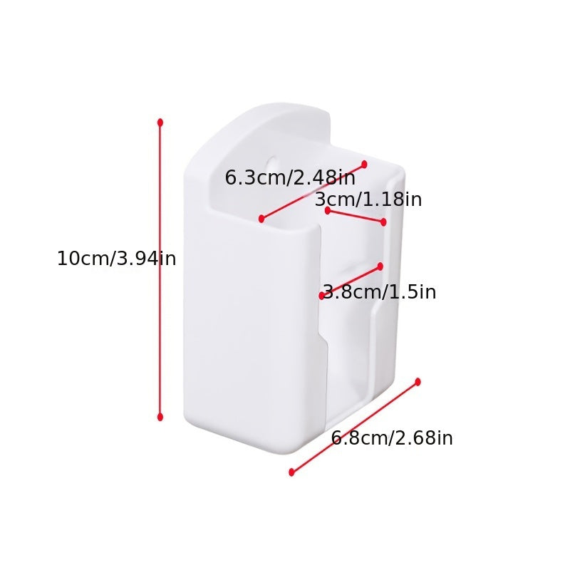 Белый настенный держатель для универсального пульта кондиционера, без необходимости сверления, с отсеком для хранения телефонов, зарядных устройств и канцелярских принадлежностей.