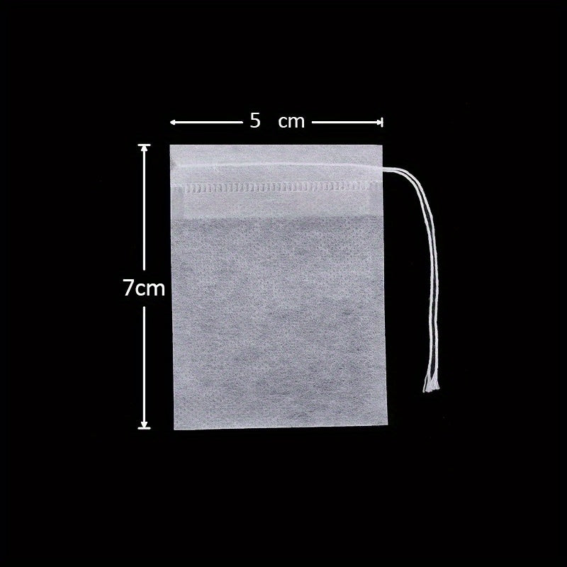 Disposable Non-Woven Drawstring Tea Filter Bags 100 Pack for Coffee and Spices