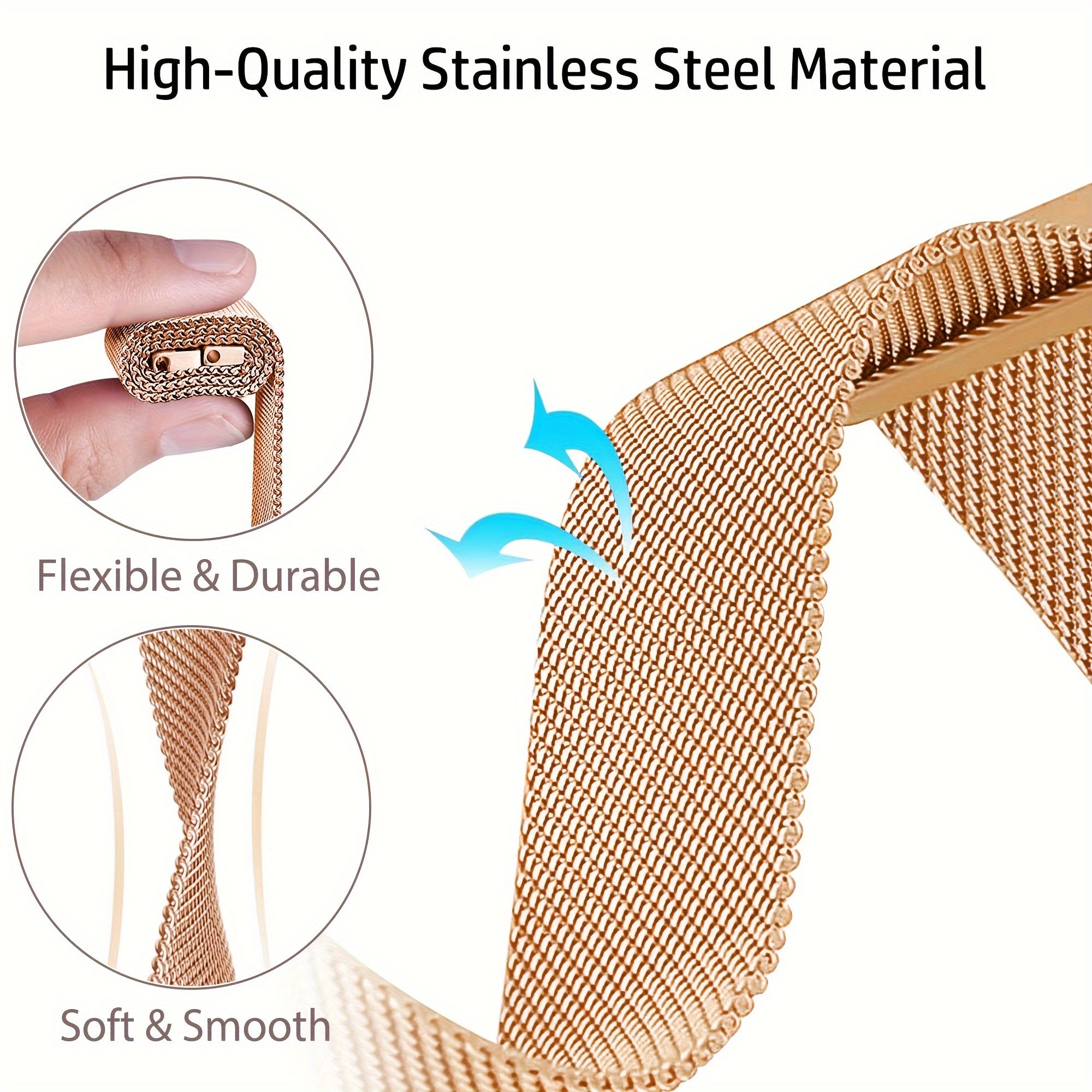 20mm Stainless Steel Mesh Watch Band Magnetic Mesh Strap for Samsung Galaxy Watch and Amazfit Bip U Pro GTS