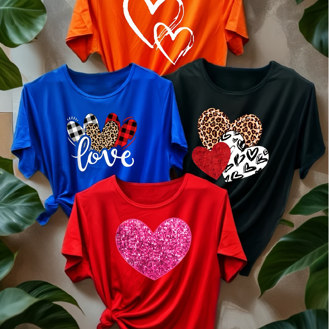 Women's Casual Crew Neck T-Shirts 4 Pack Short Sleeve Summer Spring Colors