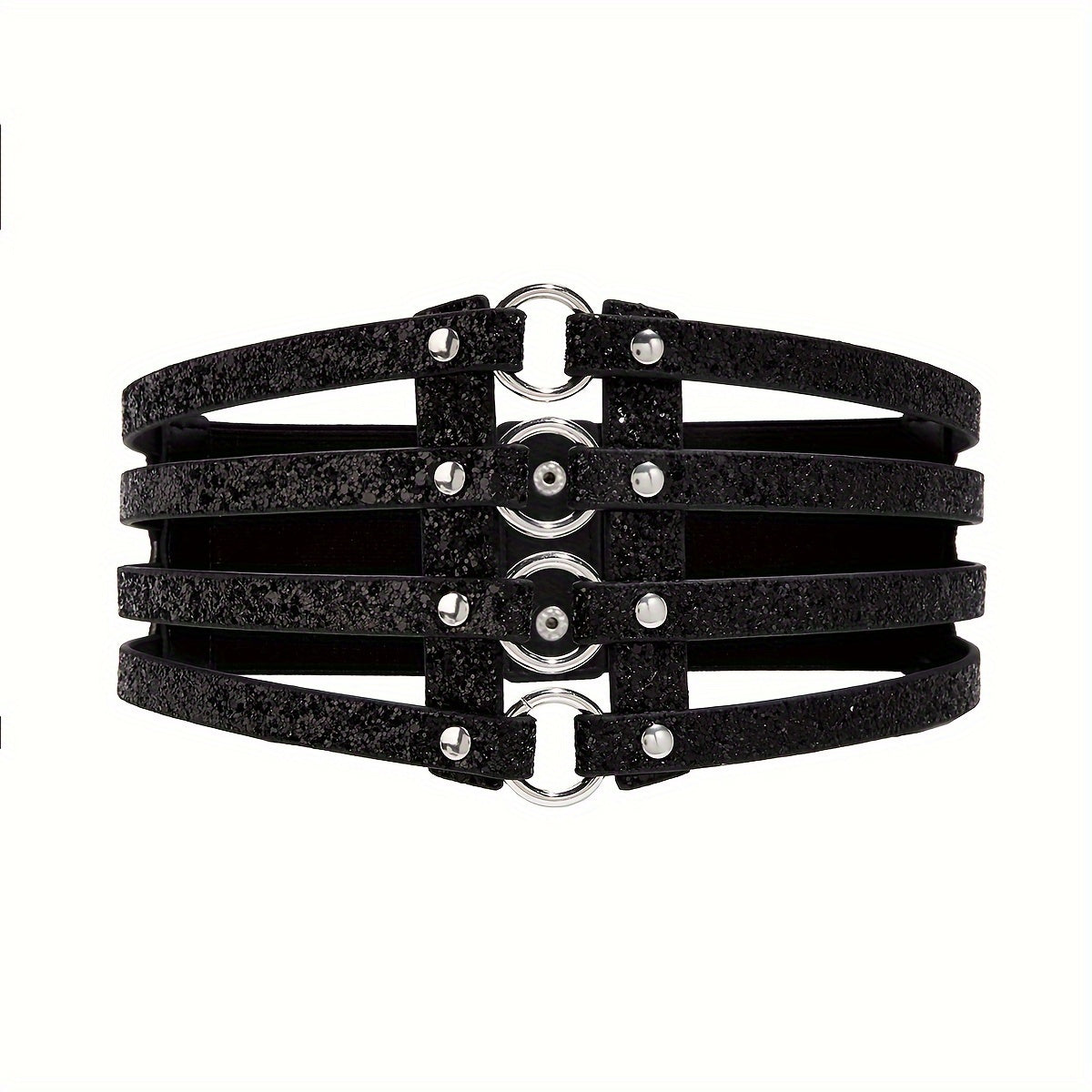 Women's Gold Stretch Belt for Dresses and Parties Waist Enhancing Accessory