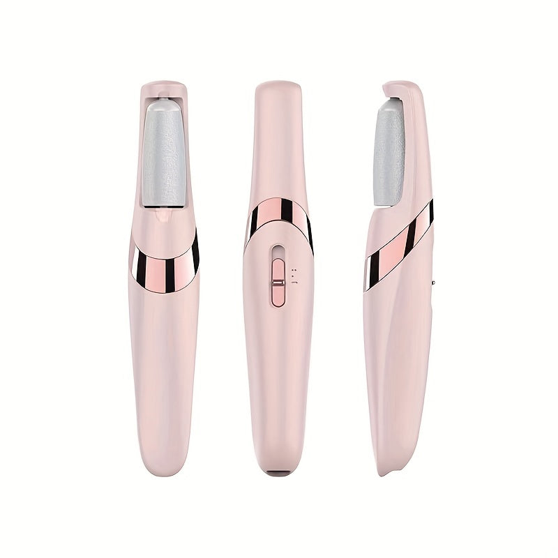 Электрический педикюрный инструмент для ног, перезаряжаемый через USB, удалитель мозолей с двойными роликами, белое золото