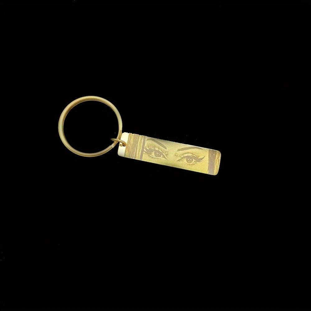 Llavero personalizado de pareja con foto de ojos en acero inoxidable, grabado láser, joyería, regalo
