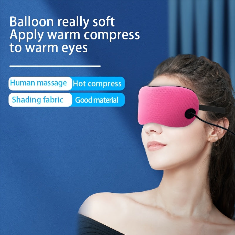 USB Heated Eye Mask with Adjustable Temperature Soft Silk for Sleeping and Relaxation