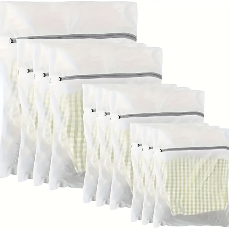 Juego de 10 bolsas de tela duraderas para ropa con cremalleras para delicados y viajes