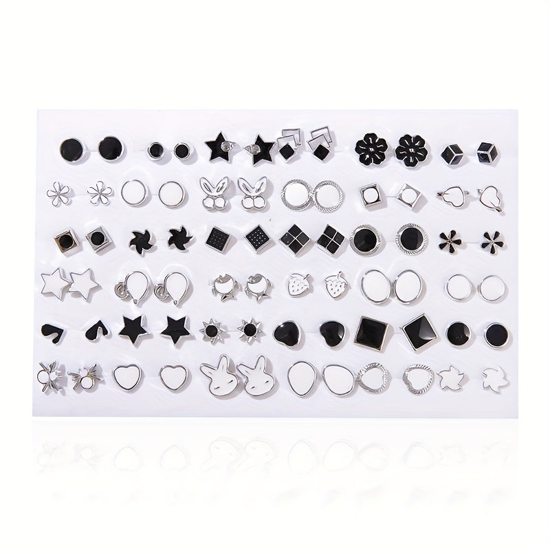 72-Piece Set of Cross Bow and Owl Earrings for Women Daily Wear and Gifting